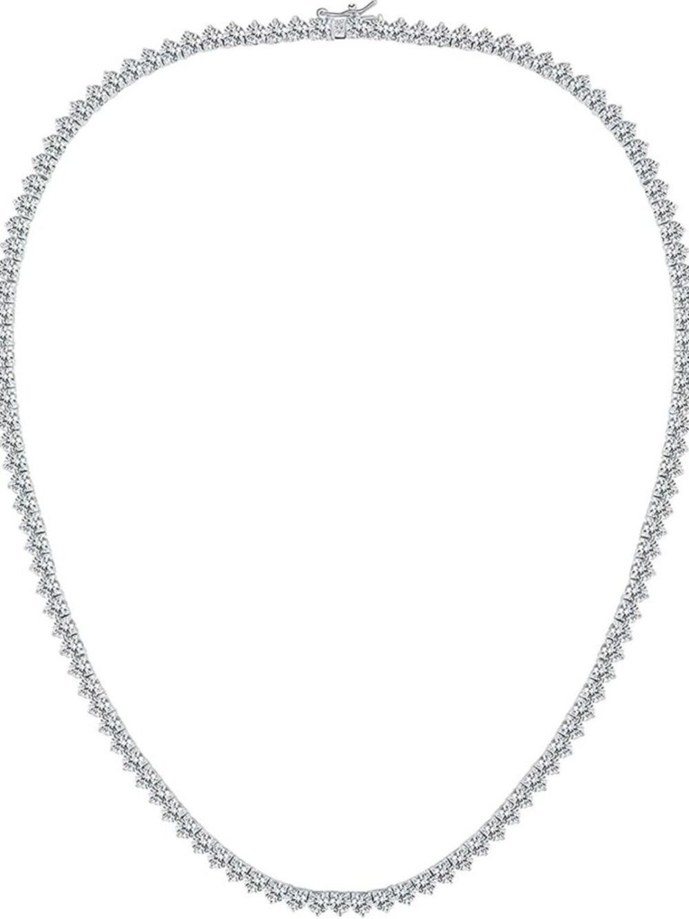 Elegant 4mm Tennis Necklace for Women & Men - 18K White Gold Plated, CZ Diamond